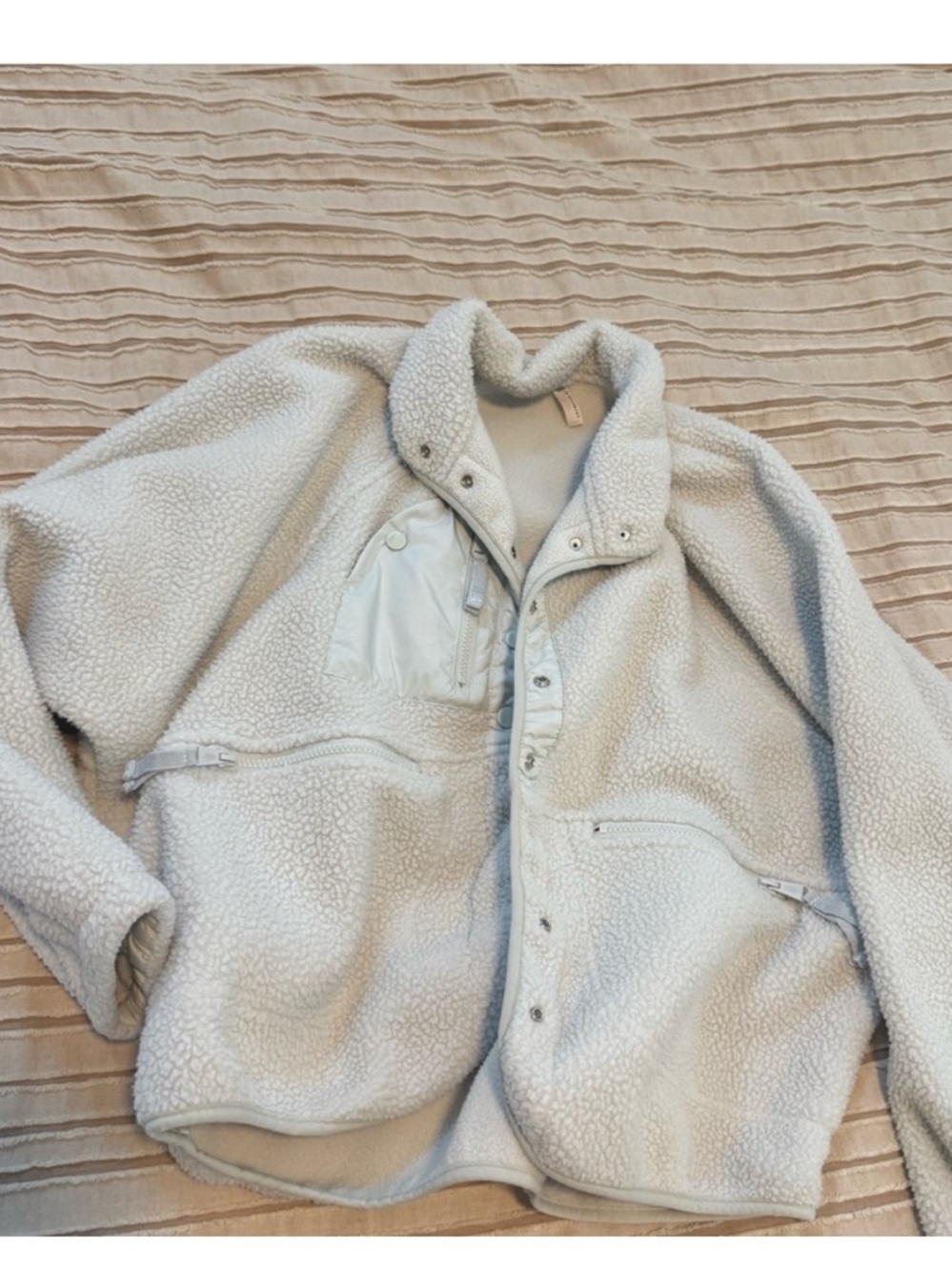 Free People Teddy Jacket in Light Blue/Gray